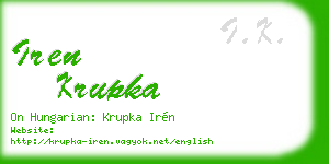 iren krupka business card