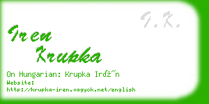 iren krupka business card